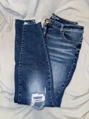 Maurices Dark Blue Skinny Distressed Jeans